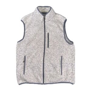 Free Country Vest Men's Large Gray Full-Zip Utility Outdoor Casual Layering